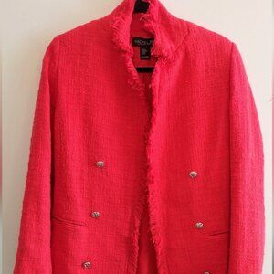 Rachel Zoe Red Tweed Longline Blazer M